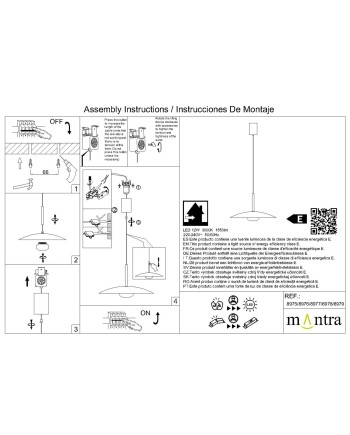 LIDIA * COLGANTE 1L LED 12W  - BLANCO
